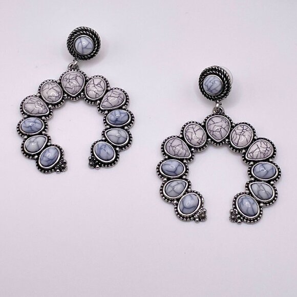 Western Boho Style Silver Concho Naja Earrings #870 - Picture 12 of 12